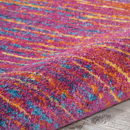 9' x 12' Fuchsia Abstract Power Loom Area Rug