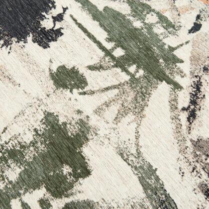5' x 7' Gray and Orange Abstract Non Skid Area Rug