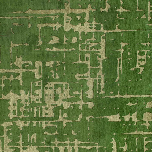 7' x 9' Green Abstract Non Skid Area Rug
