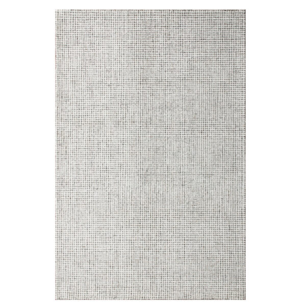 5' x 7' Gray and Ivory Wool Checkered Hand Tufted Area Rug