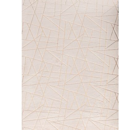 6' x 9' Beige and Gold Faux Fur Abstract Shag Non Skid Area Rug