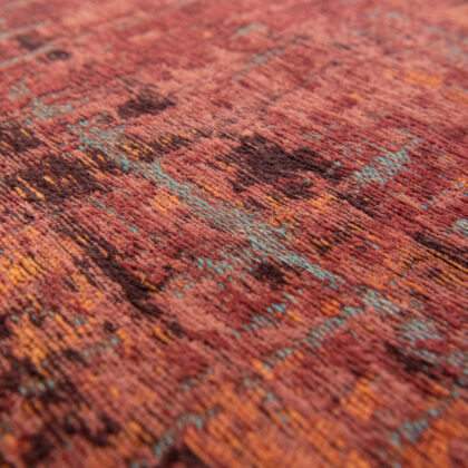 7' x 9' Red and Gray Abstract Non Skid Area Rug