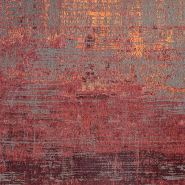 7' x 9' Red and Gray Abstract Non Skid Area Rug