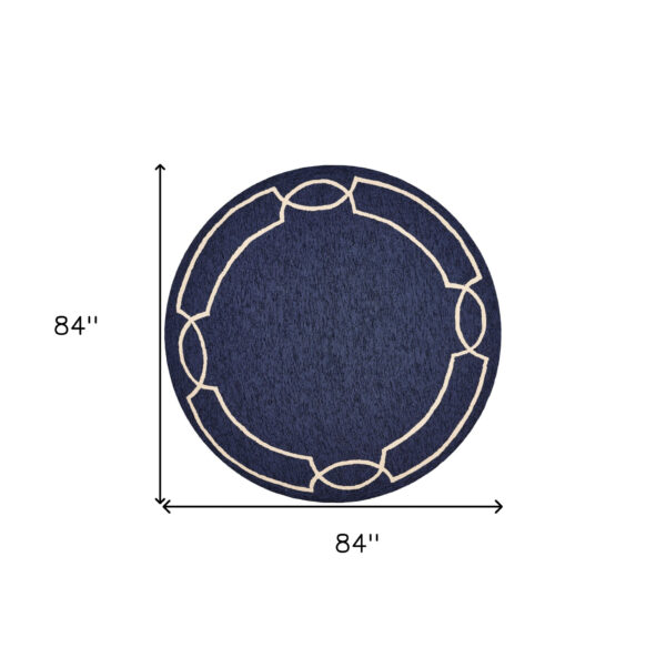 7' Square   Uv Treated Polypropylene Ocean Area Rug