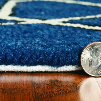7' Round Navy Blue Round Moroccan Indoor Outdoor Area Rug