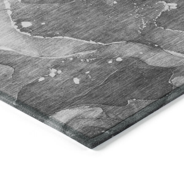 2' X 3' Gray Abstract Washable Non Skid Indoor Outdoor Area Rug