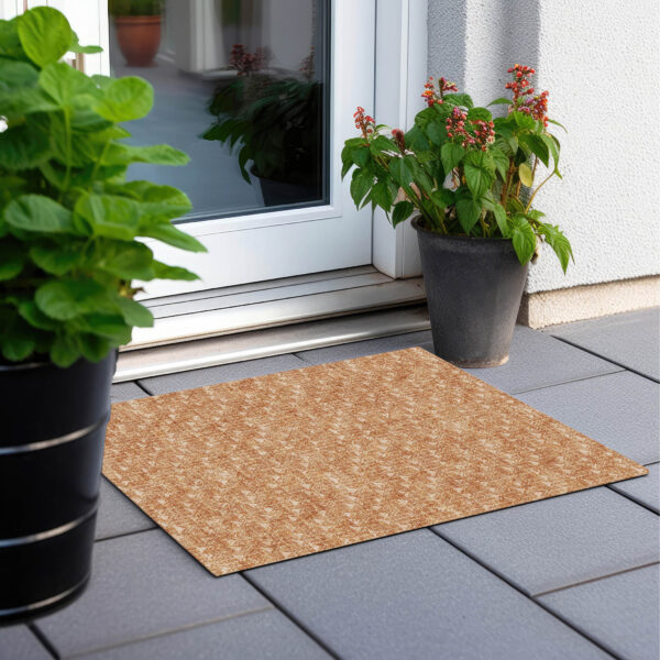 2' X 3' Salmon Geometric Washable Non Skid Indoor Outdoor Area Rug