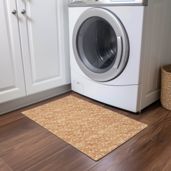 2' X 3' Salmon Geometric Washable Non Skid Indoor Outdoor Area Rug