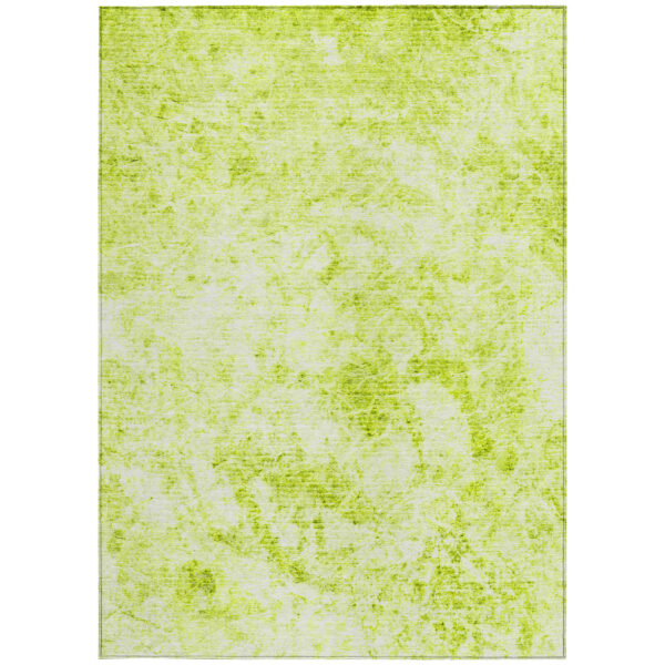 8' X 10' Lime Green Abstract Washable Non Skid Indoor Outdoor Area Rug