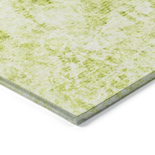8' X 10' Lime Green Abstract Washable Non Skid Indoor Outdoor Area Rug