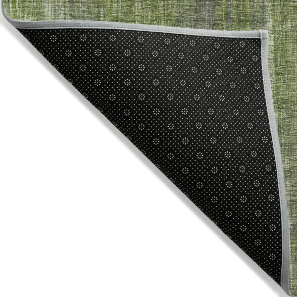 3' X 5' Green Striped Washable Non Skid Indoor Outdoor Area Rug