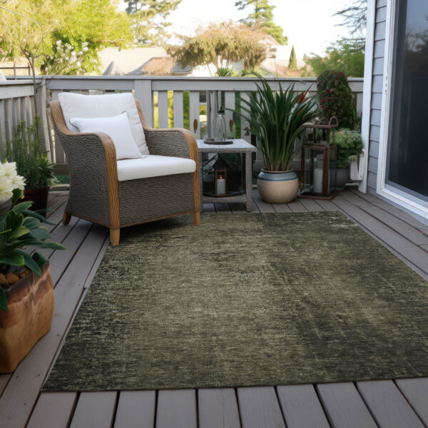 9' X 12' Gray Abstract Washable Non Skid Indoor Outdoor Area Rug