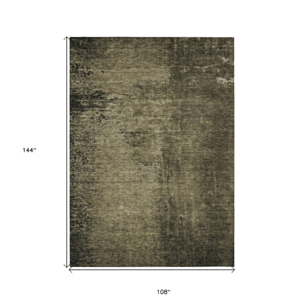 9' X 12' Gray Abstract Washable Non Skid Indoor Outdoor Area Rug