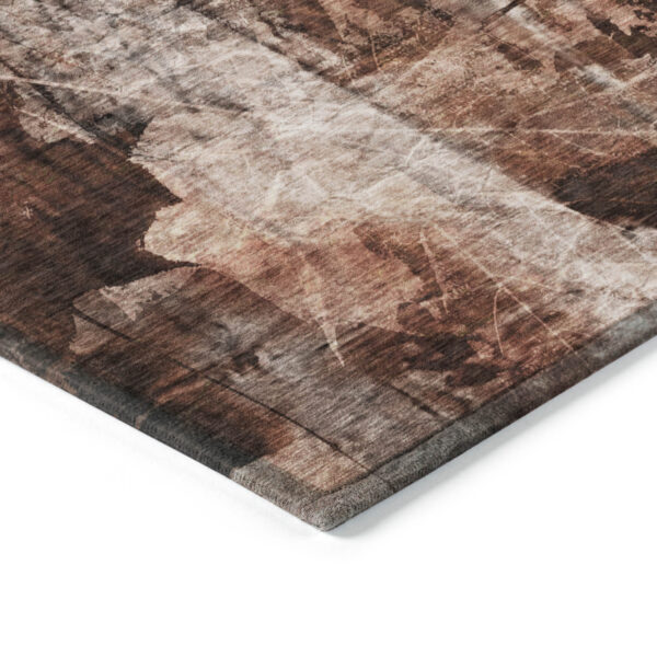 5' X 8' Orange Floral Washable Non Skid Indoor Outdoor Area Rug