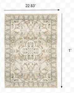 2'X3' Beige And Ivory Medallion Area Rug