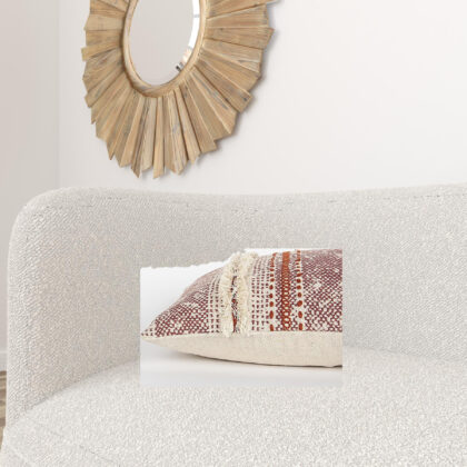 Brown Beige textural Bands Lumbar Pillow