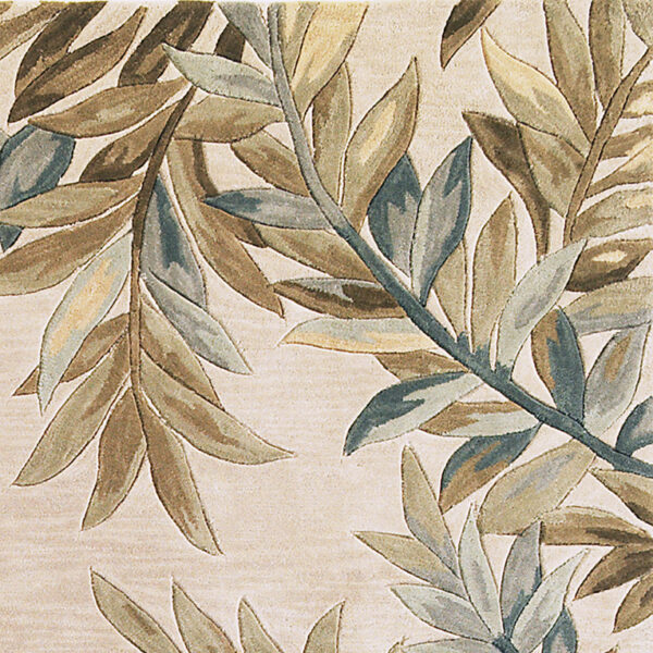 2' X 10' Ivory Tropical Branches Wool Indoor Runner Rug