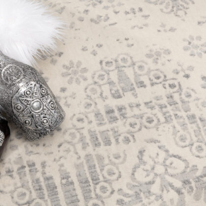 2’ X 10’ Ivory Distressed Ikat Pattern Runner Rug