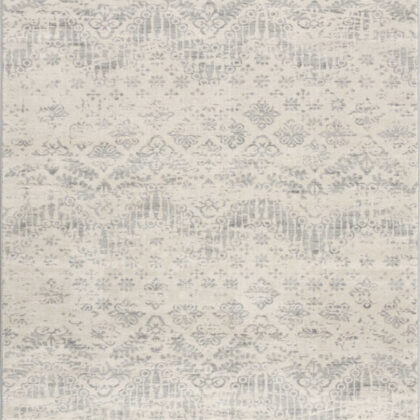 2’ X 10’ Ivory Distressed Ikat Pattern Runner Rug