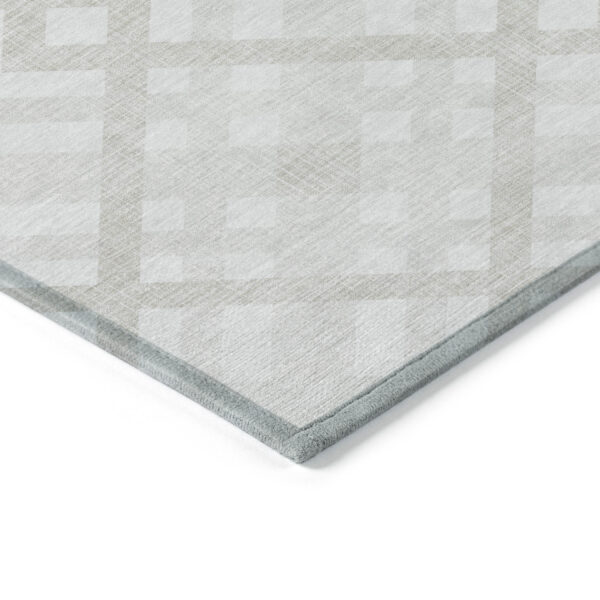 3' X 5' Ivory Beige And Tan Geometric Washable Indoor Outdoor Area Rug