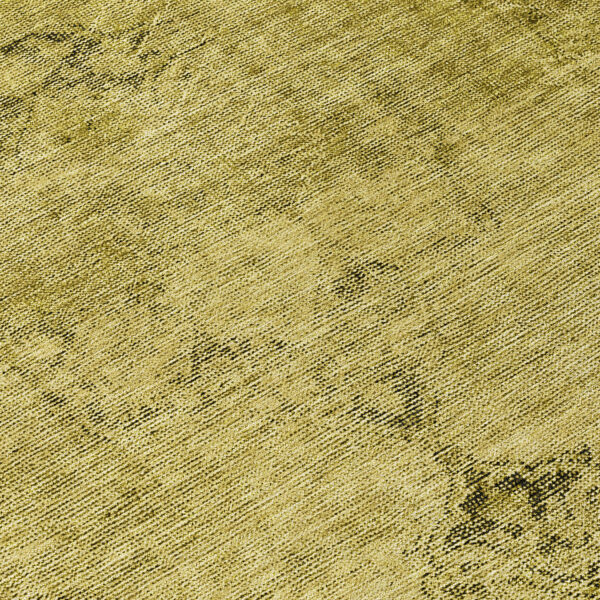 8' Gold Brown And Wheat Round Oriental Washable Indoor Outdoor Area Rug