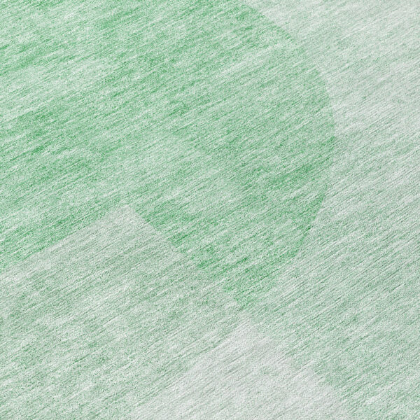 8' Green And Mint Green Round Geometric Washable Indoor Outdoor Area Rug