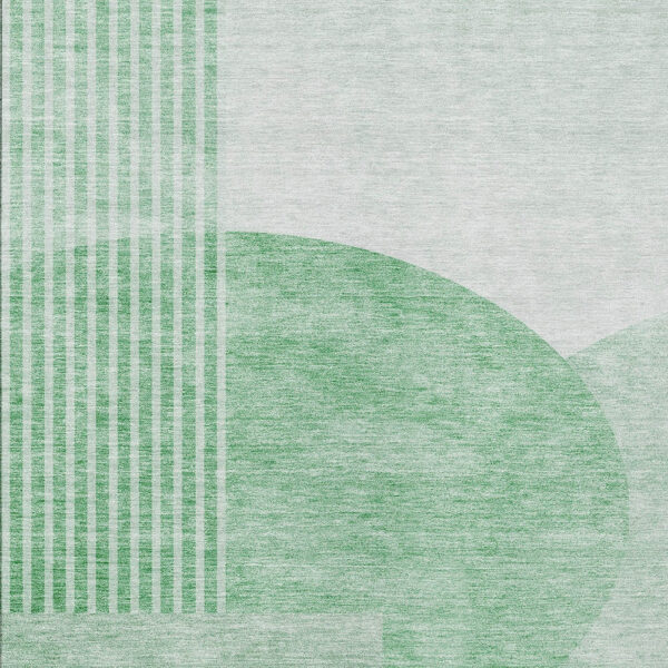 10' X 14' Green And Mint Green Geometric Washable Indoor Outdoor Area Rug