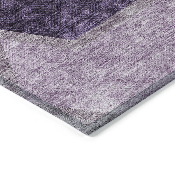 8' X 10' Eggplant Purple And Lavender Geometric Washable Indoor Outdoor Area Rug