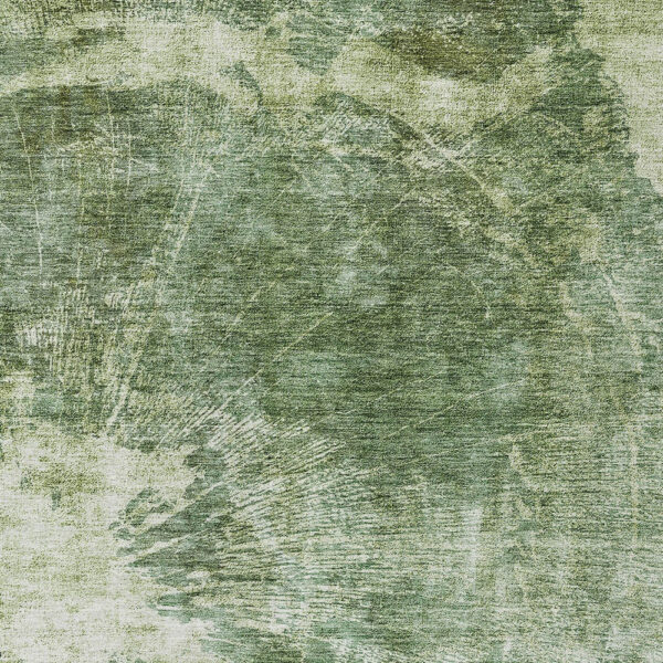 10' X 14' Fern Green And Artichoke Green Abstract Washable Indoor Outdoor Area Rug
