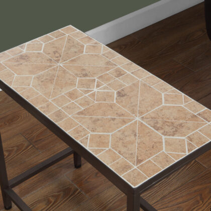 22" Brown Tile End Table