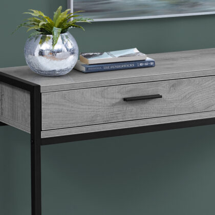 48" Gray And Black Frame Console Table
