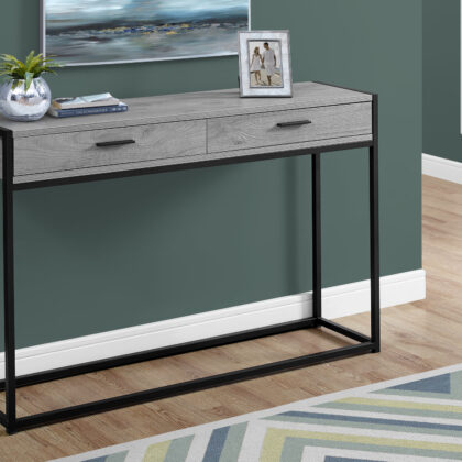 48" Gray And Black Frame Console Table