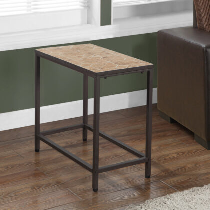 22" Brown Tile End Table