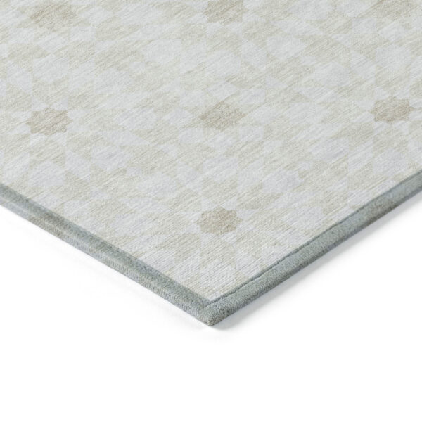 9' X 12' Ivory Beige And Taupe Floral Medallion Washable Indoor Outdoor Area Rug