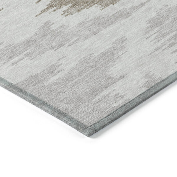 9' X 12' Ivory Beige And Brown Abstract Washable Indoor Outdoor Area Rug