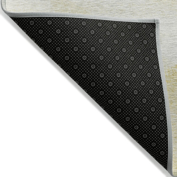 10' X 14' Gold Beige And Ivory Abstract Washable Indoor Outdoor Area Rug