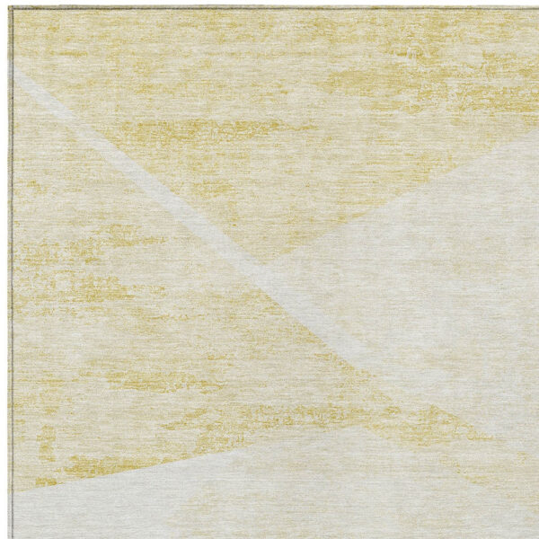 10' X 14' Gold Beige And Ivory Abstract Washable Indoor Outdoor Area Rug