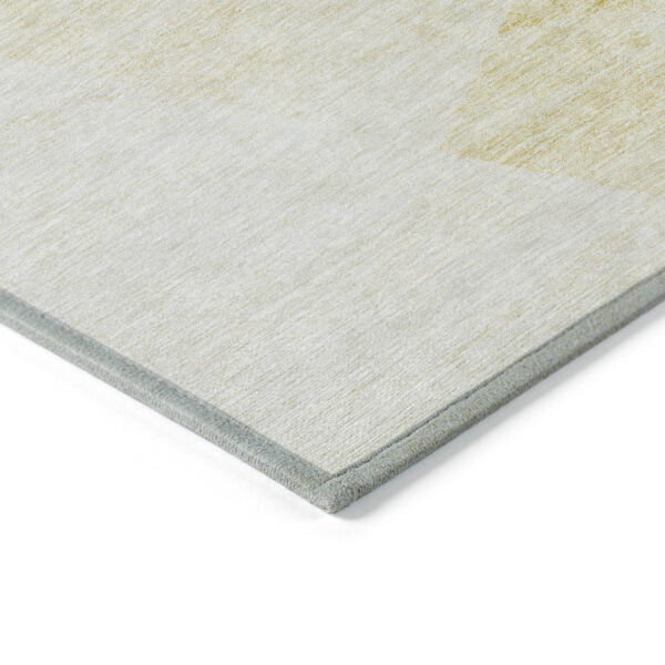 10' X 14' Gold Beige And Ivory Abstract Washable Indoor Outdoor Area Rug