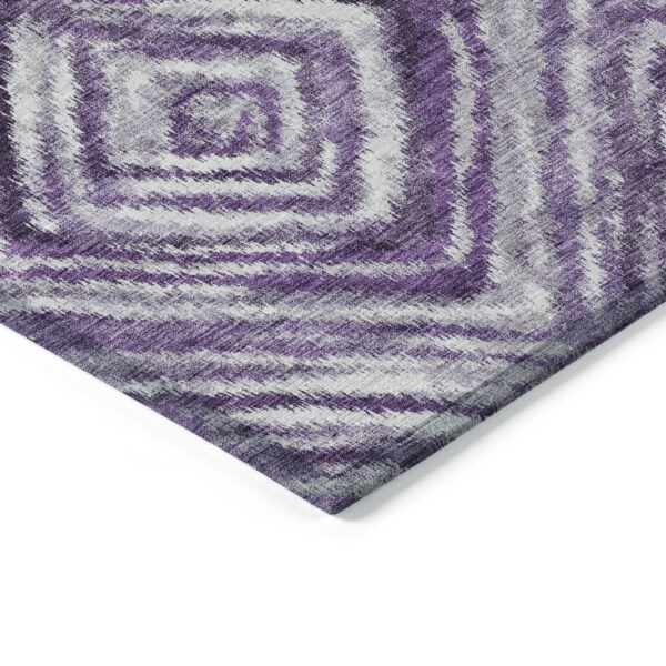 3' X 5' Purple Lavender And Gray Geometric Washable Indoor Outdoor Area Rug