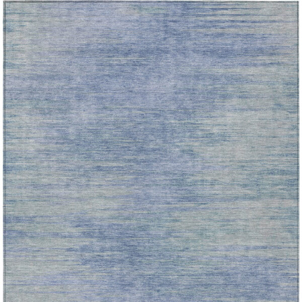 3' X 5' Denim Blue And Sky Blue Abstract Washable Indoor Outdoor Area Rug