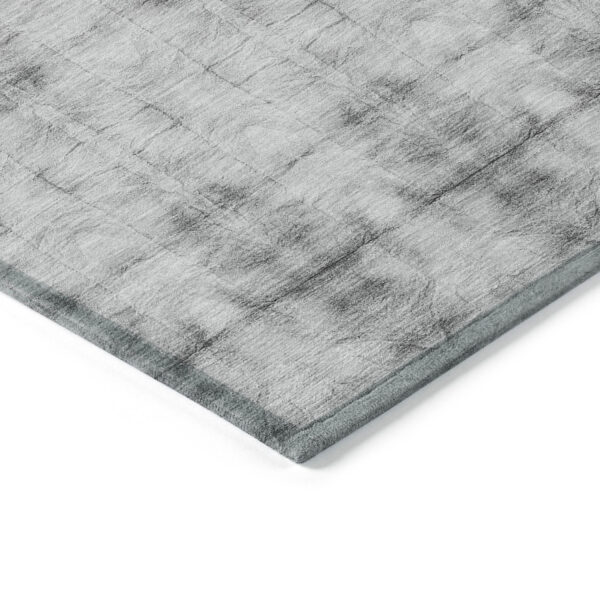 9' X 12' Silver And Gray Geometric Washable Indoor Outdoor Area Rug