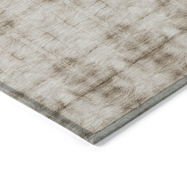 5' X 8' Beige Taupe And Tan Geometric Washable Indoor Outdoor Area Rug