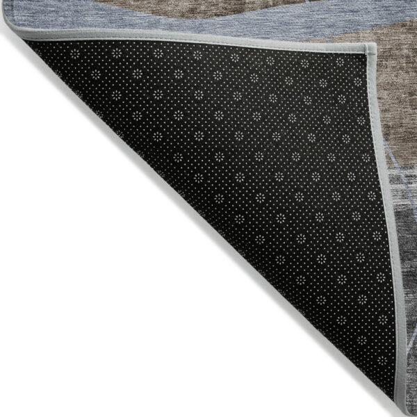 9' X 12' Chocolate Gray And Charcoal Abstract Washable Indoor Outdoor Area Rug