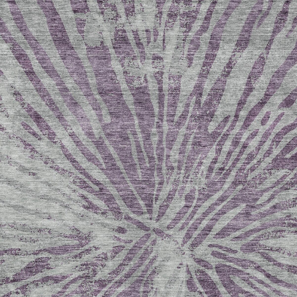 10' X 14' Purple And Gray Abstract Washable Indoor Outdoor Area Rug