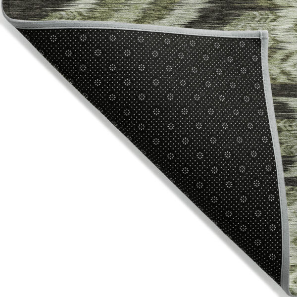 3' X 5' Olive Green And Artichoke Green Southwestern Washable Indoor Outdoor Area Rug