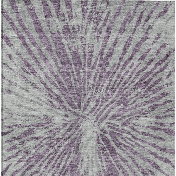 10' X 14' Purple And Gray Abstract Washable Indoor Outdoor Area Rug