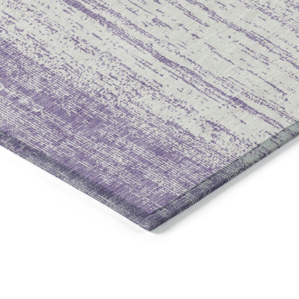 8' X 10' Purple And Ivory Striped Washable Indoor Outdoor Area Rug