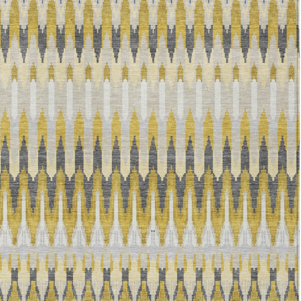 10' X 14' Gold Beige And Gray Southwestern Washable Indoor Outdoor Area Rug