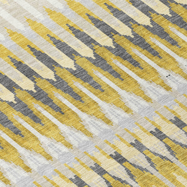 10' X 14' Gold Beige And Gray Southwestern Washable Indoor Outdoor Area Rug