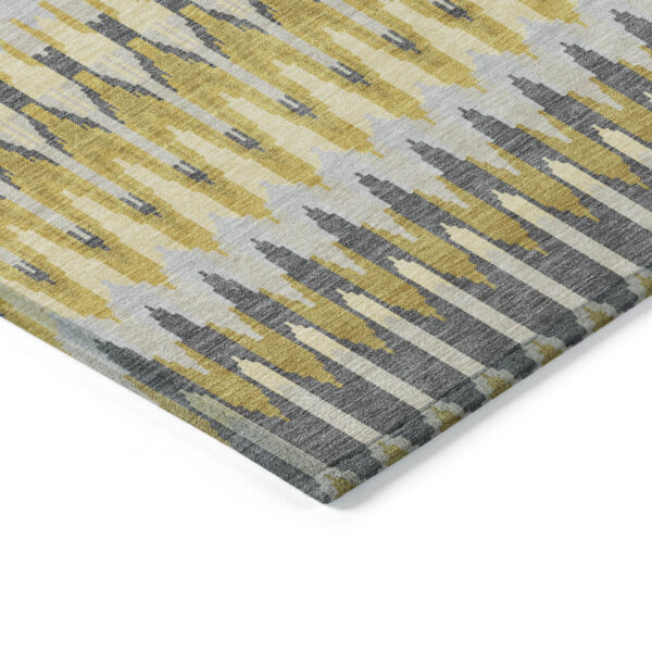 10' X 14' Gold Beige And Gray Southwestern Washable Indoor Outdoor Area Rug